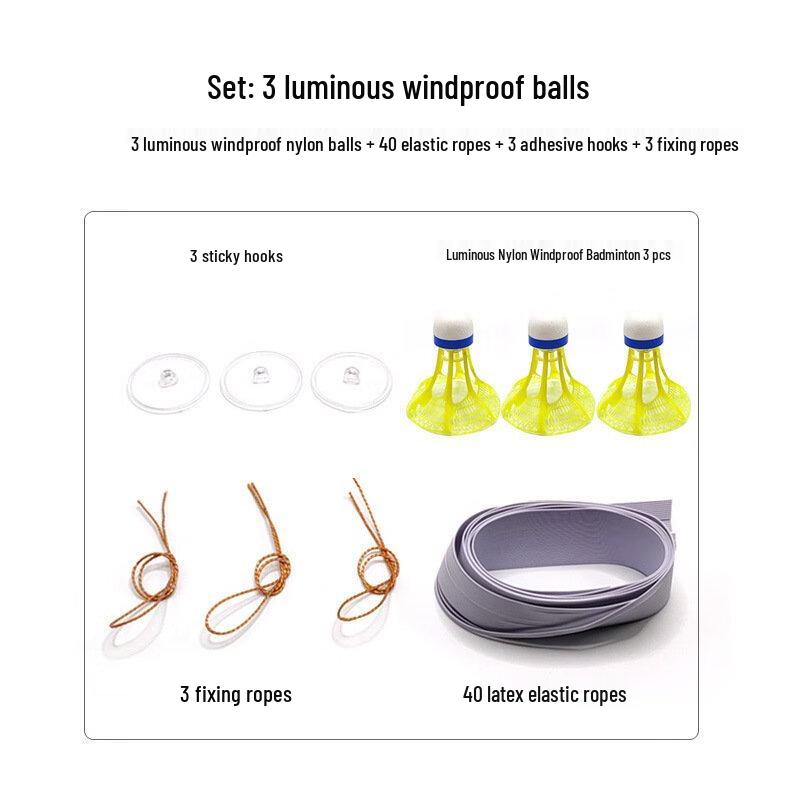 Xulin Badminton Trainer with Luminous Windproof Shuttlecocks