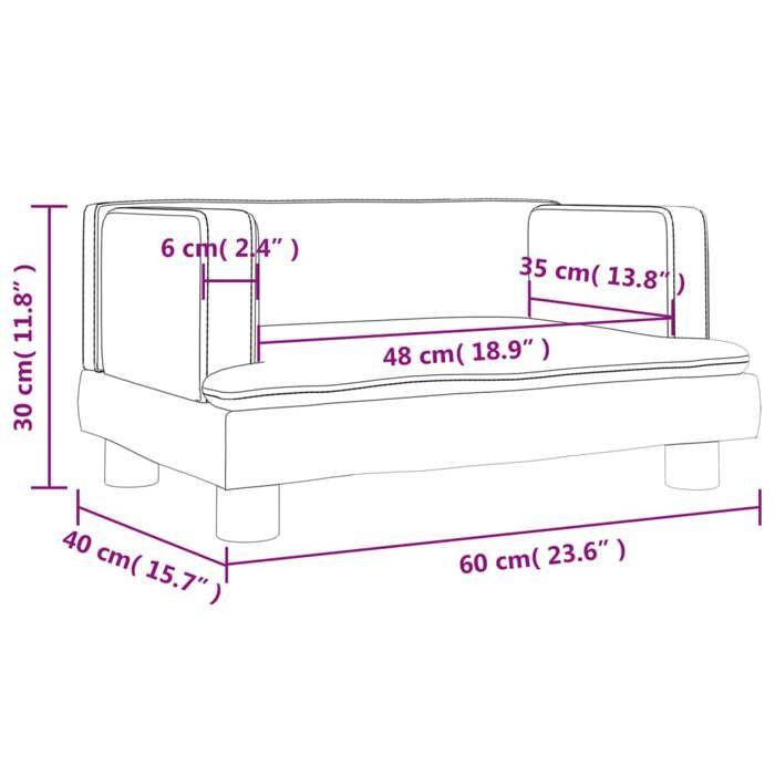 VidaXL Canapé pour enfants bleu 60x40x30 cm velours, mini canapé, mini canapé-chaise, mini canapé pour enfants 3196317