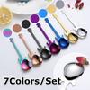 7PCS/Set Stainless Steel Guitar Spoons Rainbow Coffee&Tea Spoon Flatware Drinking Tools