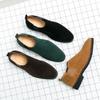 Herren Britischer Stil Nubukleder Spitzschuh Slipper Loafer - Übergröße Freizeitkleiderschuhe