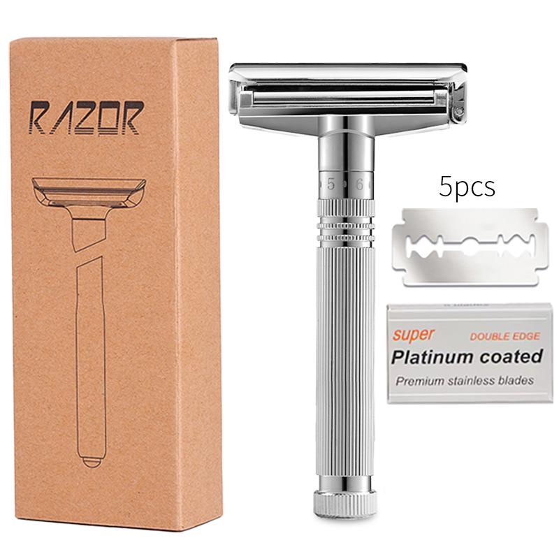 Retro 6-Speed Adjustable Manual Razor & Beard Shaver