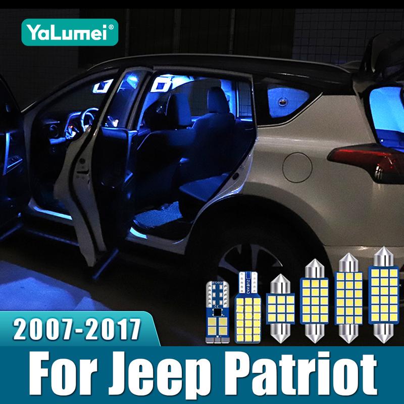 For Jeep Patriot 2007 2008 2009 2010 2011 2012 2013 2014 2015 2016 2017 11PCS Car LED Bulb Interior Lamp Trunk Light Accessories