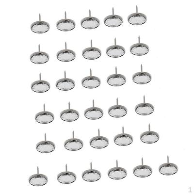 25 Stück Kristall-Sofa-Kopfteil-Knöpfe, Nagel-Polster-Dekoration, Silber, 20 mm, 22 mm – Silber,
