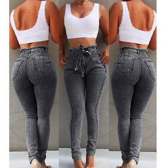

Creative Style 2025 Summer Trendy Women s Streetwear Denim Jeans M серый