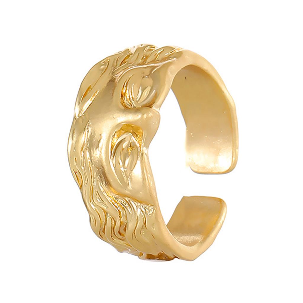 Elegant Venus Sculpture Open Ring Fashionable Half Face Open Rings Jewelry for Women Adjustable Vintage Accessory