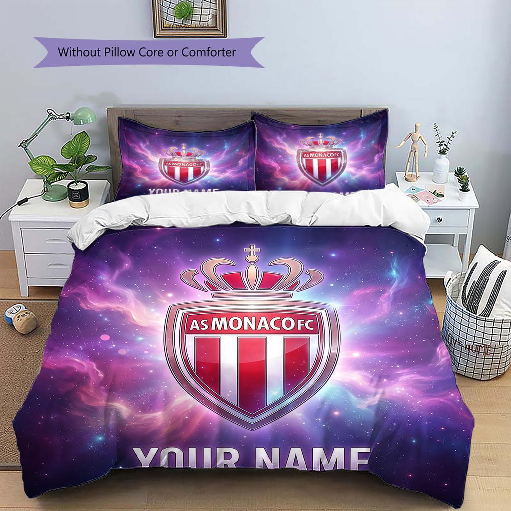 Custom Name AS Monaco Pattern Bedding Quilt Set Home Decoration Gift (1 * Duvet Cover + 2 * Pillowcase Without Core)