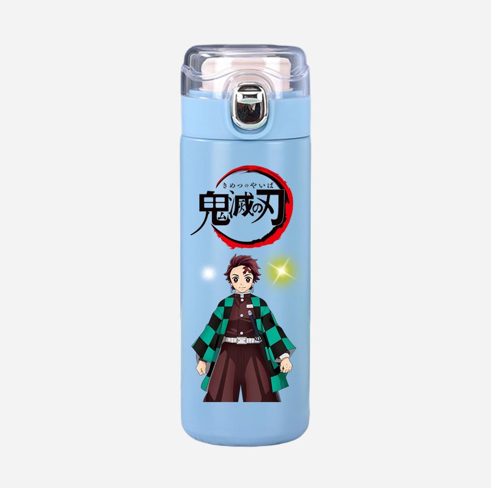 Cană Termos Imprimată Anime Demon Slayer Sticlă de Apă Portabilă din Oțel Inoxidabil Etanșă Camping Cană de Apă 400 ml Cadou