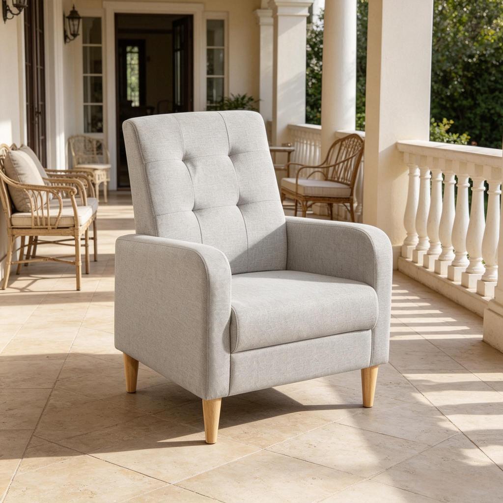 Nordic Style Armchair, 1-Seater Sofa Chair, Lounge Armchair, Bedroom Chair (only with bedroom chair)