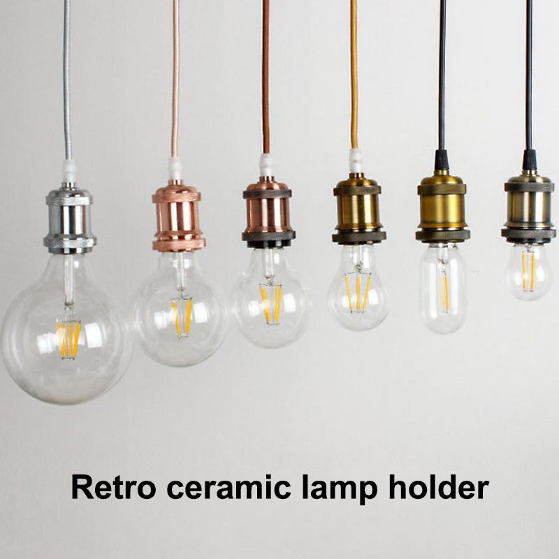 Inline Badge Ceiling Lamp Holder Aluminum E27 Lamp Holder Set Single Lamp Holder 1M Cord Vintage Style Lamp Holder For Mall