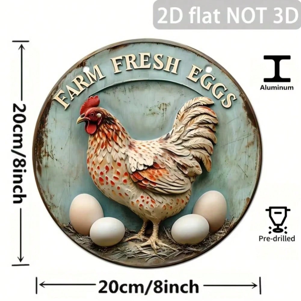 Eggs Design Metal Tin Sign Farmhouse Decor Wall Art Gift Kitchen Home