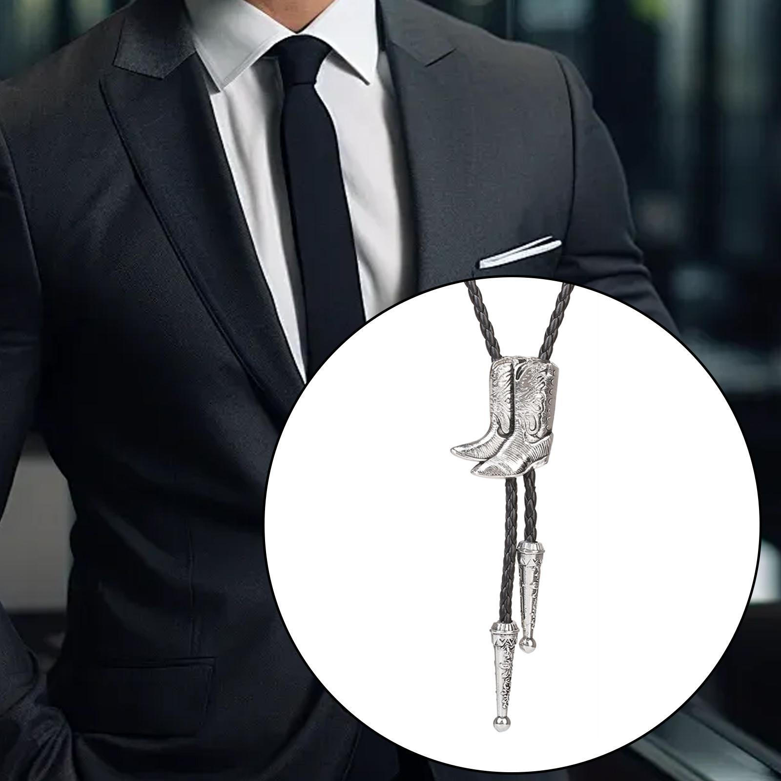 

Галстук-боло Ковбойский кожаный галстук для карнавалов, праздников, маскарадного костюма, свадьбы серебряный