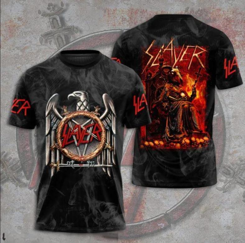 

Fashion Men s T-shirt Rock Band Slayer 3D Printed T Shirts Men Women Hip Hop Short Sleeve Tee Oversized Streetwear Tops Clothing XXS