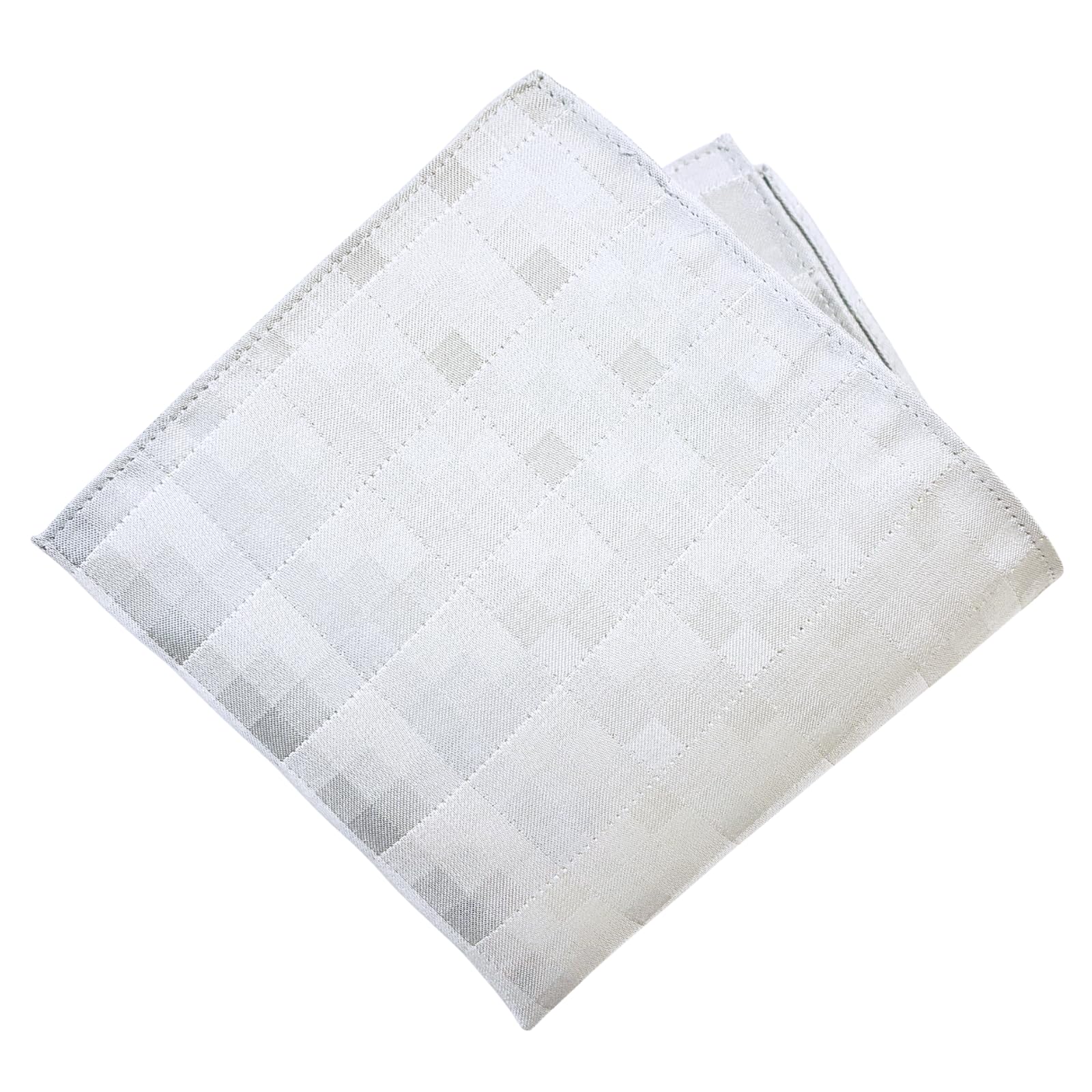 

[D+Arts] Pocket Square, Check Pattern, Lame Silk, Made in Japan, Nishijin Weave, Kyoto (Silver)