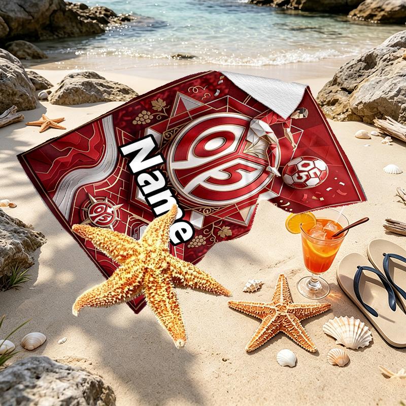 Custom Name Personalized 05 1FSV Mainz 05 Print Beach Towel, for Trip Camping Beach Party Home Decor, Birthday Gift for Family & Friends
