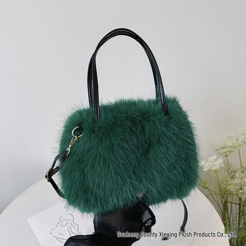 High-Quality Autumn/Winter Plush Tote: Versatile Crossbody with Fluffy Texture