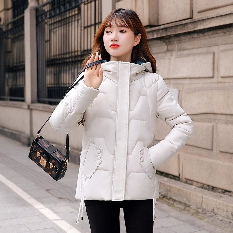 

Куртка на хлопковой подкладке, женская тонкая пуховая куртка на хлопковой подкладке, зимняя женская короткая одежда для хлеба, женская одежда на хлопковой подкладке M белый
