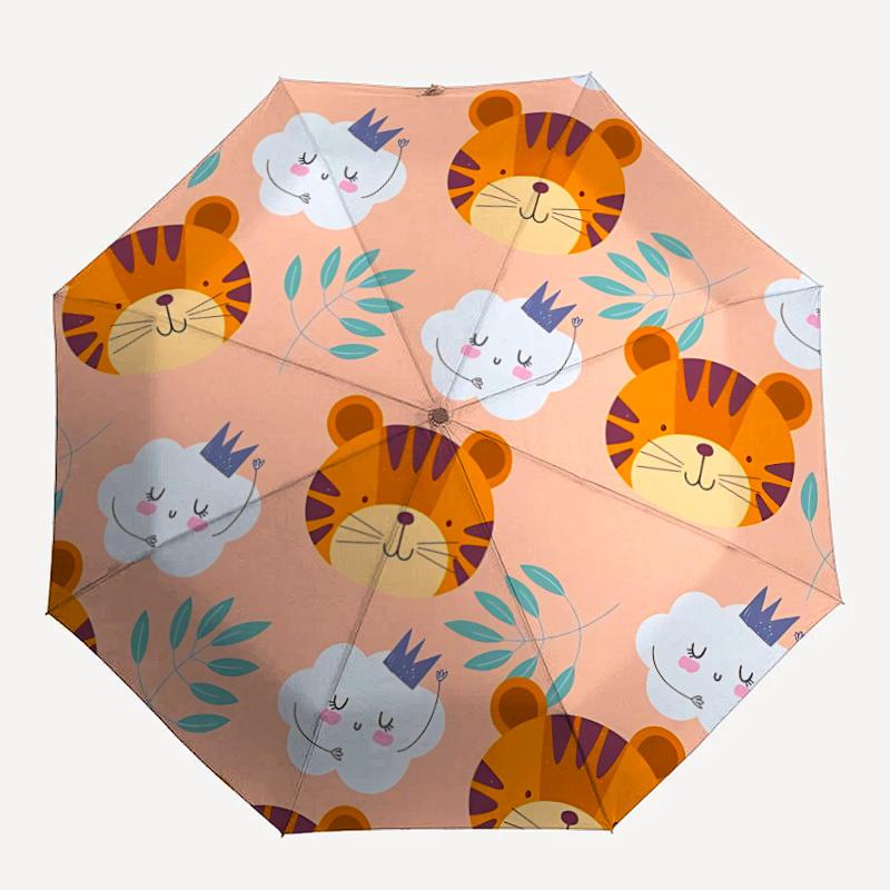 

1pc Tiger Clouds Pattern Automatic Umbrella - 8-Rib Durable Frame, Portable Fashion Accessory & Holiday Gift yy251117139