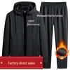 Men's Thickened Pure Cotton Fleece-Lined Hooded Sports & Casual Spring/Autumn Jacket Set