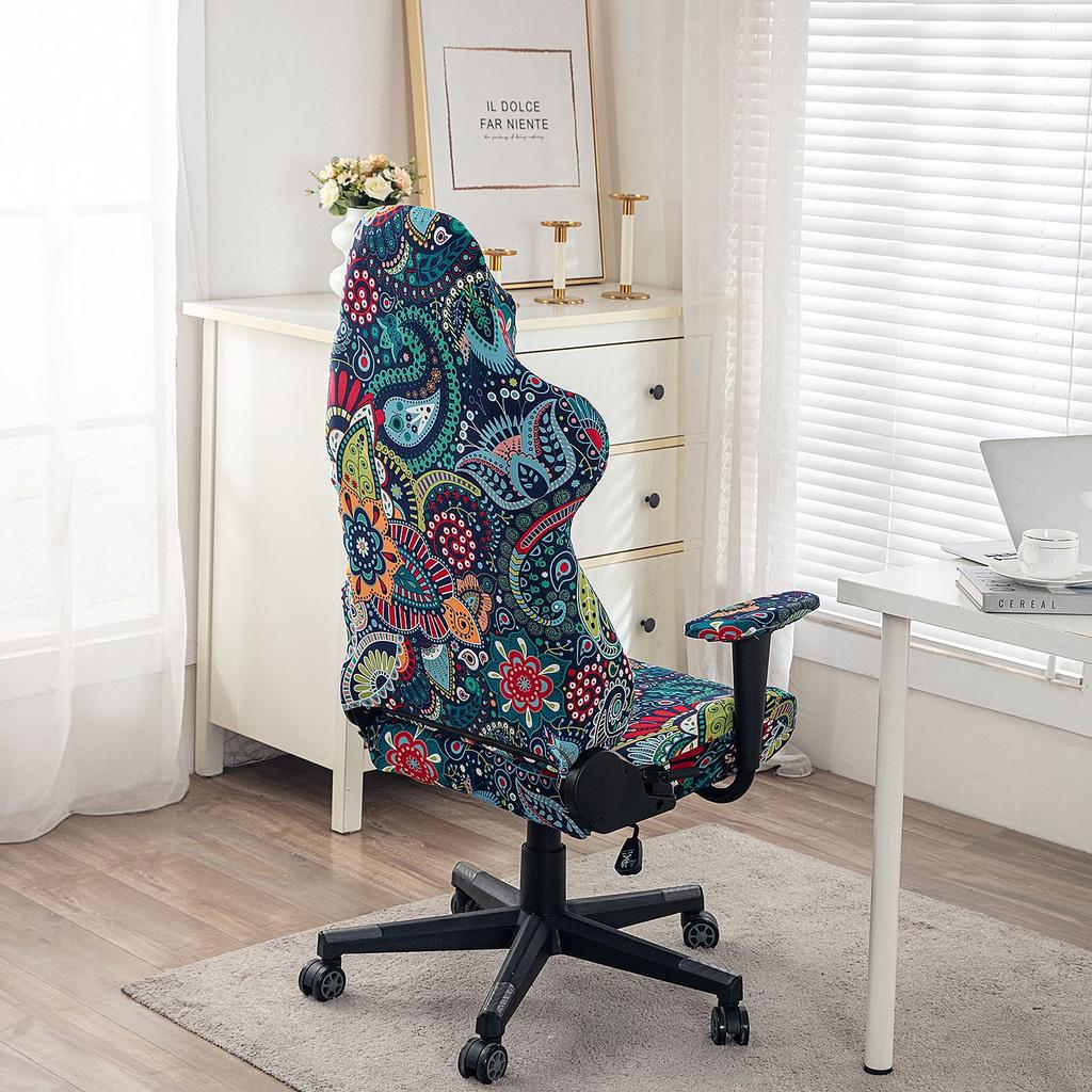 Game Chair Cover 4-Piece Stretchable Armrest Cover Chair Back Cover Chair Seat Cover Computer Video Game Office Chair Cover