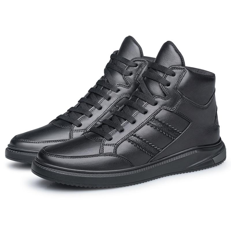 Sneakers Men Elevator Shoes Height Boots  Man Increase Insole 6Cm  Women Girl Leather Boots