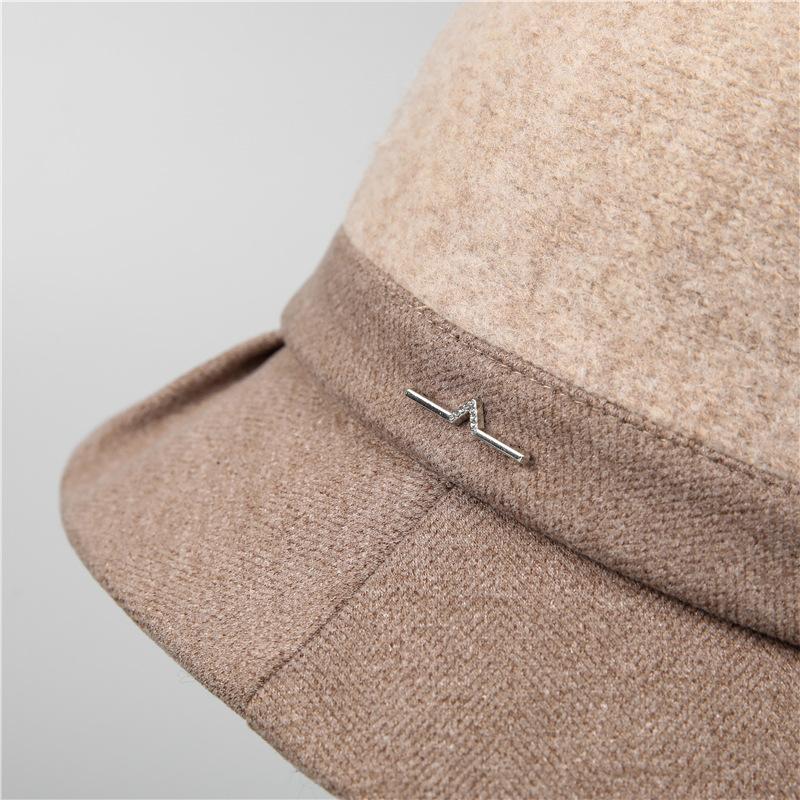 Wool Hat Women's Autumn and Winter French Retro Small Fragrant Basin Hat Winter Warm Bucket Hat