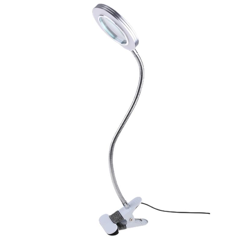 10X Glass Lamp with Light Magnifier Light with Clip Adjustable Flexible Lamp with USB Powered G5AB