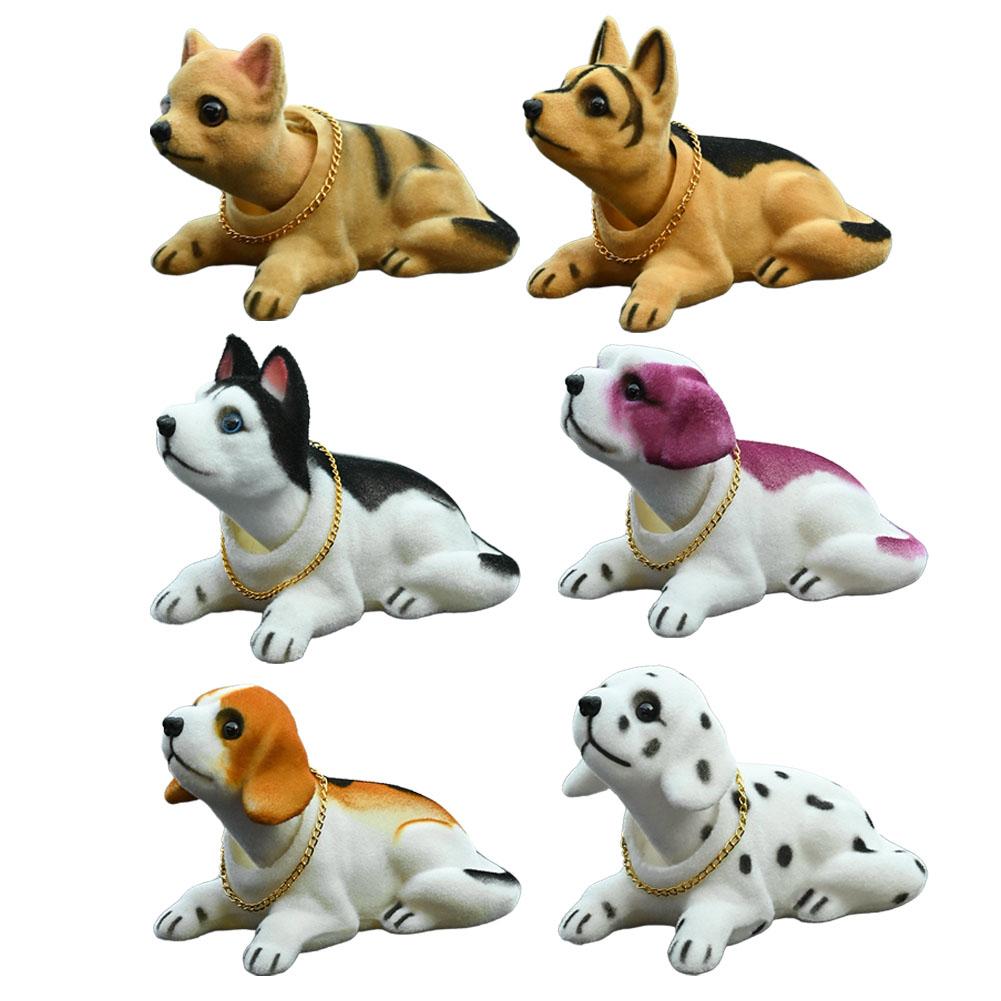 Cute Dog Decorations for Car Shaking Head Husky Bobble head Dog Car Ornaments Arrangement Separated Head & Body