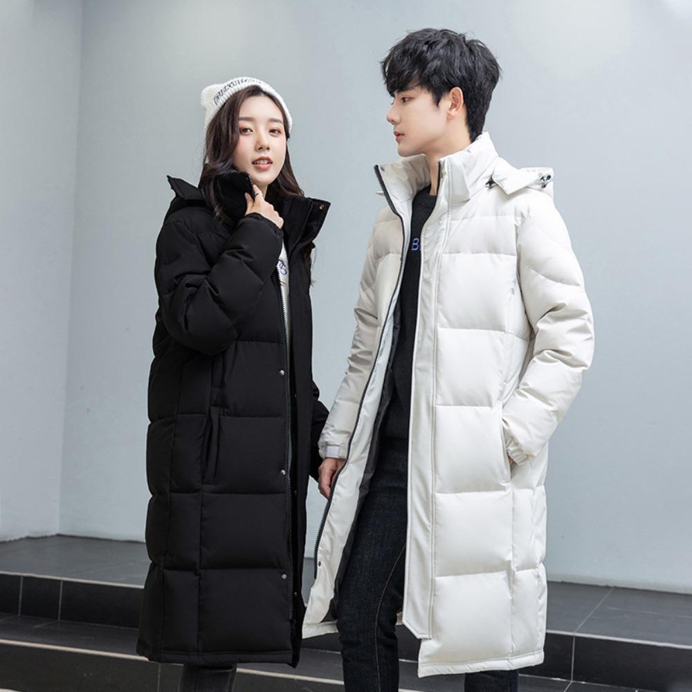 New Chinese Long Knee Couple Down Jacket Thickened Fashion Trend