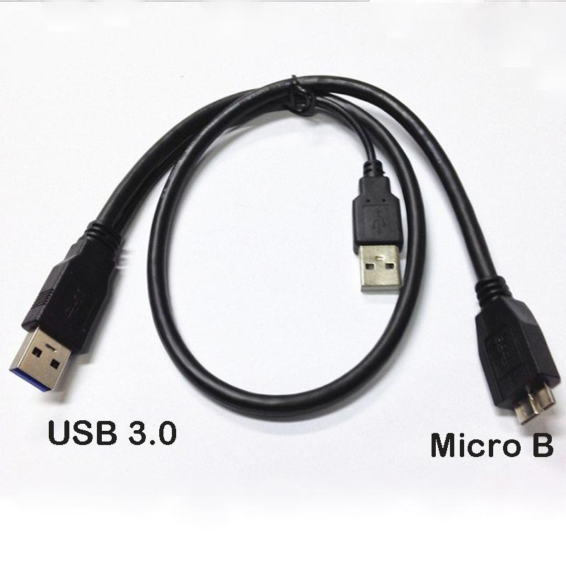 HDD Hard Drive Power Cable USB 3.0 Male To Micro B Male Y Wire Splitter with Extra USB Power Cord Adapter Dual USB Extend Line