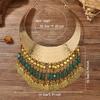 Multi-layer Tassel Inlaid with Diamonds Exaggerated Ethnic Style Pattern Collar Collar