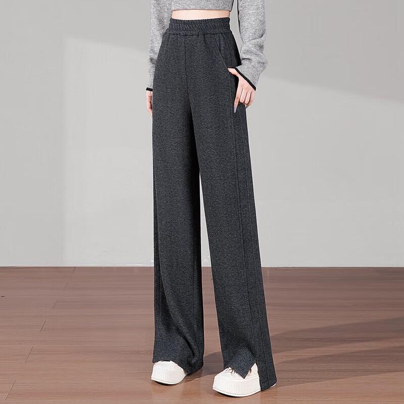 Women's 2025 Autumn High-Waist Slit Straight-Leg Pants