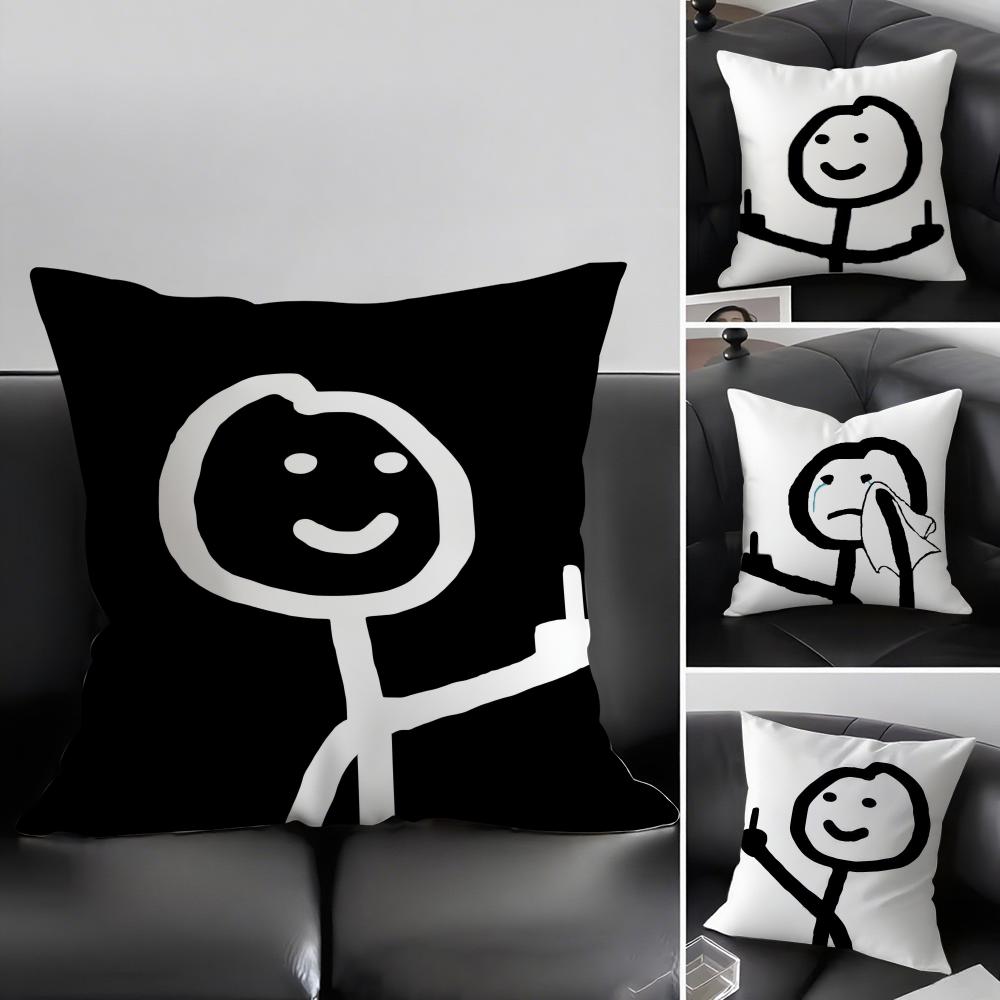 Monika Chen Unisex Funny Middle Finger Cushion Cover Pillowcase Ultra Soft Skin Friendly Fabric Cloud Like Comfort & Concealed Zipper