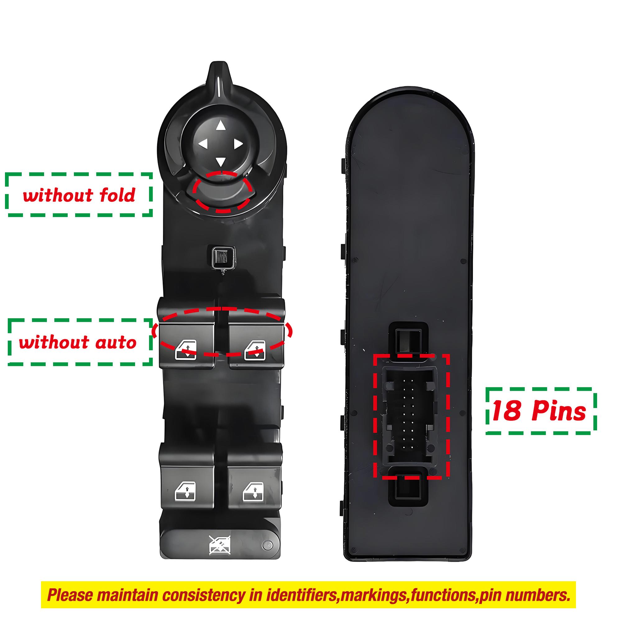 

735648127 For Jeep Renegade Liberty 2016 2017 2018 -,Left Auto Electric Power Lifter Window Master Control Switch Without auto fold