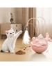1 Cat Self Entertainment Toy: Interactive Fun Stick with Snack Dispenser 360 ° Rotation, Artificial Feathers and Bell Design