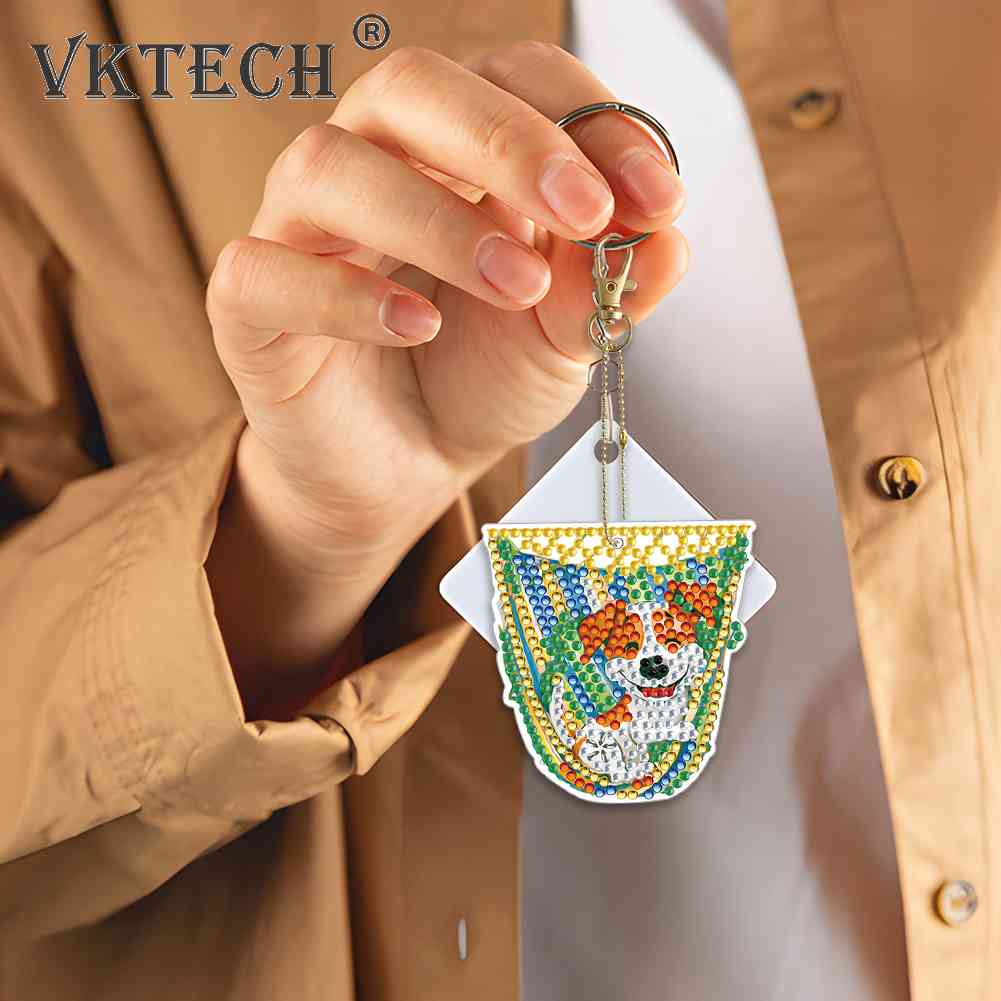 8/5Pcs Diamond Painting Keychain Diamond Mosaic Kit DIY Diamond Art Keychains Rhinestone Pendant Gem Keychains Lady Bag Pendant