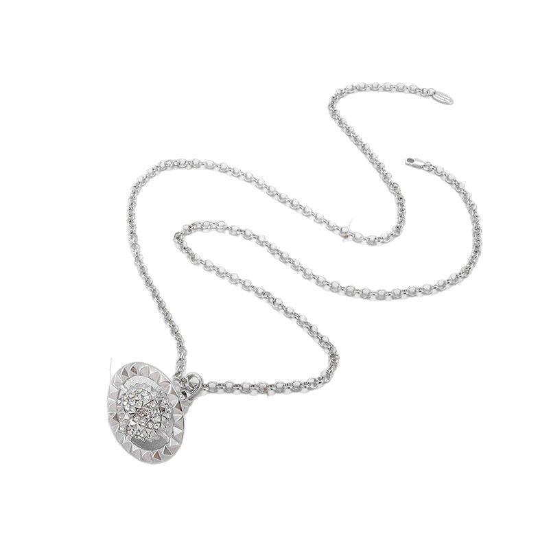 Mayfair Diamond Paved Saturn Punk Necklace for Men & Women