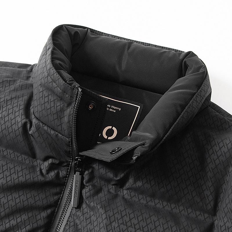 Podzimní a zimní teplá péřová bunda pro střední a mladší věk s business stojáčkem a grafenovým chladuvzdorným peřím