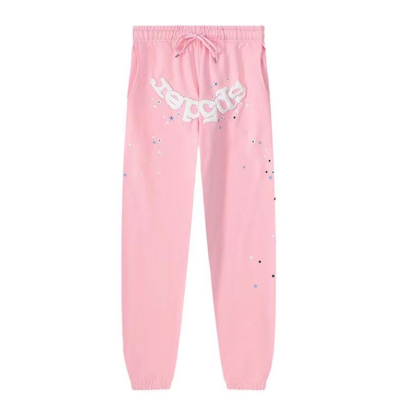Unisex Loose Fit Two Piece Tracksuit Long Sleeve Hoodie Elastic Waist Sweatpants Spider Rhinestone Print Streetwear Matching Outfit Set