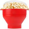 1ks Silikonový mikrovlnný DIY výrobník popcornu Skládací mísa s víkem pro domácnost Rodinný film Ovocná mísa Kuchyňské snadné nástroje