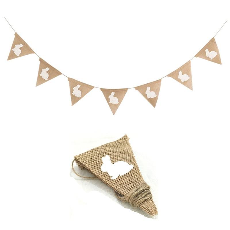 Rabbit Holiday Party Decoration Pull Flag Pennant 7pcs