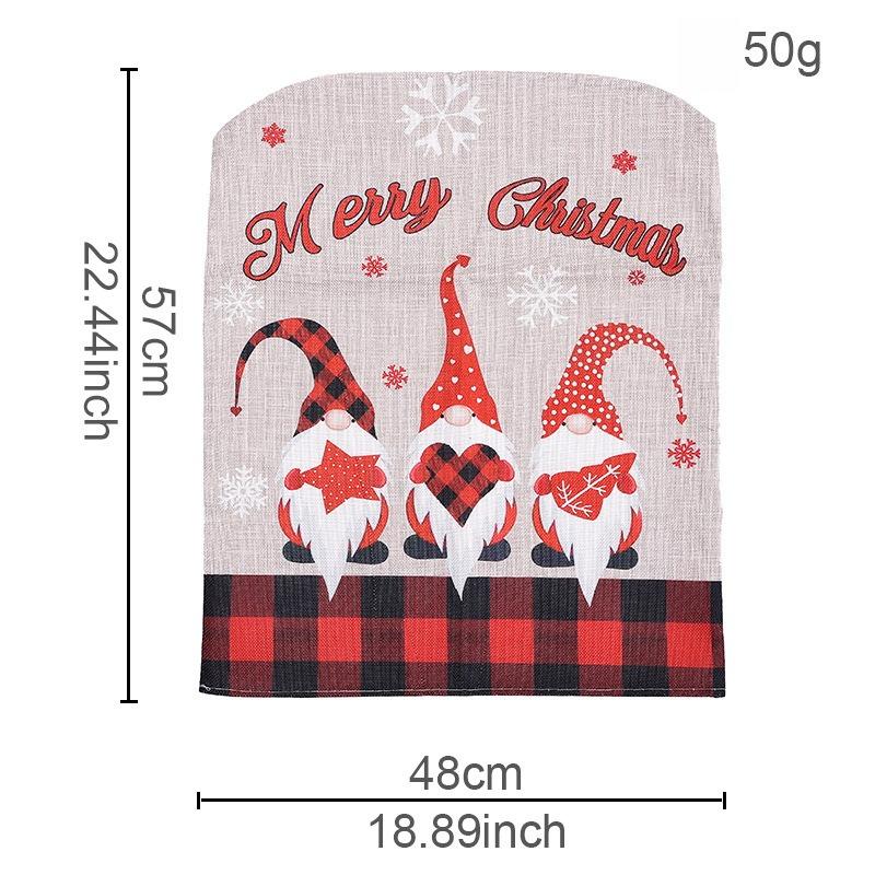 Christmas Chair Covers - Cartoon Forest Snowflake Print, European Style Dining Table Xmas Decor Chair Accessories