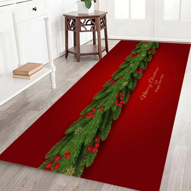 Christmas Living Room Floor Mat Home Atmosphere Decoration Restaurant Rectangular F Door Mat Bedroom Carpet Year Gift