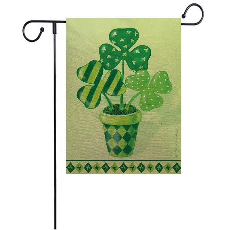 St. Patrick s Day Shamrock Garden Flag with Double-Sided Print Colorful