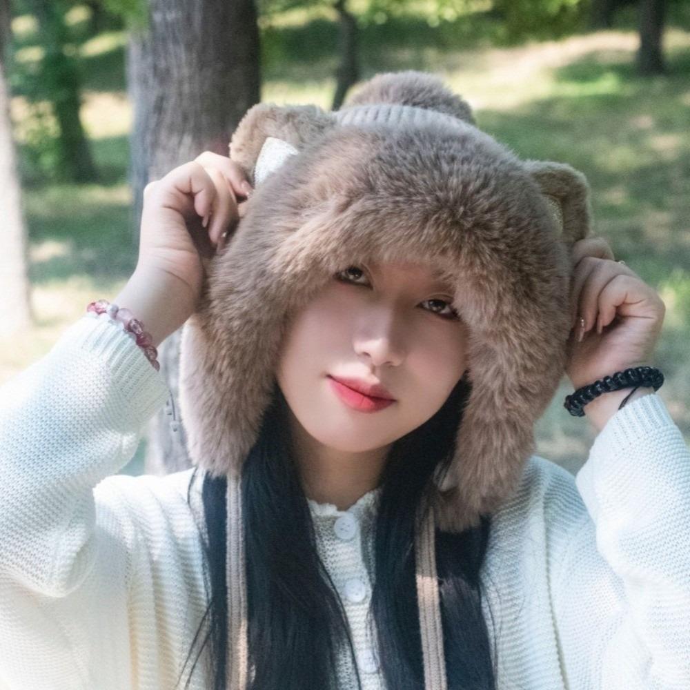 Woolen Cat Ears Beanie Fluffy Lei Feng Hat Personality Ear Protection Hat  Winter/Autumn