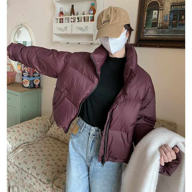 European and American Cotton Clothes Women's Winter Thickened Stand-up Collar Loose Short High-waisted Bread Clothes Small Cotton-padded Jacket