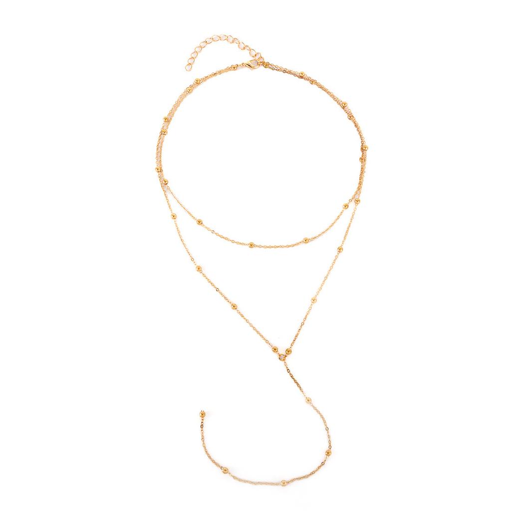 Light Luxury Niche Design Sense Y-shaped Necklace Simple Personality Rice Bead Collarbone Chain Item Decoration