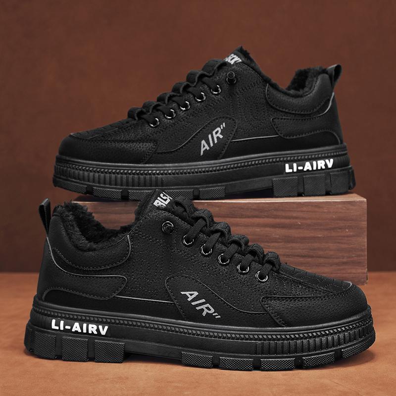 

Роскошная обувь, мужские повседневные кроссовки, очень теплые плюшевые зимние ботинки для мужчин, обувь для тенниса, скейтборда, обувь с высоким берцем 39 чёрный