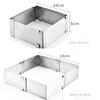 New Stainless Steel Adjustable Square Pastry Mousse Dessert Cake Mold Baking Tool Cake Decorating Tools Convenience Kitchen