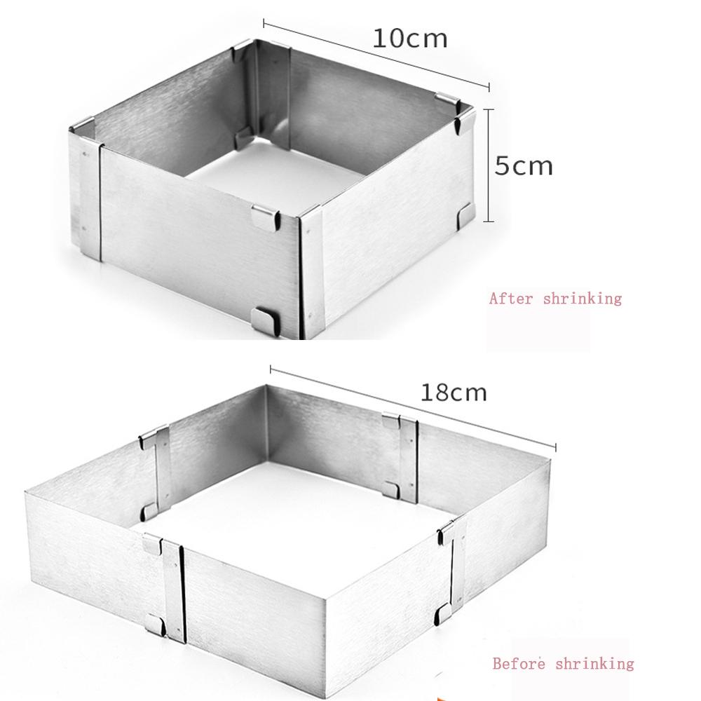 New Stainless Steel Adjustable Square Pastry Mousse Dessert Cake Mold Baking Tool Cake Decorating Tools Convenience Kitchen