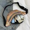 Fashion Dazzling Laser Waist Bag Pu Leather Waterproof Sport Chest Bag Crossbody Bag Holographic Fanny Pack For Boy Girl